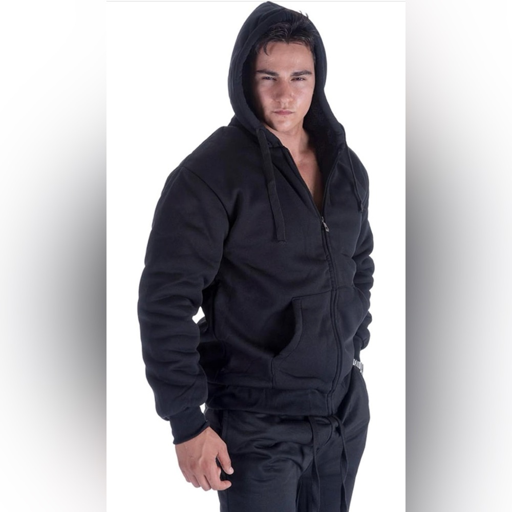 Lee HanTon  Mens  Hoodie Zipper Sherpa Lined Heavyweight Winter Dark Gray 4X NWT